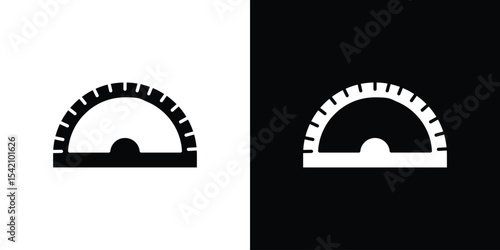 Protractor icon black silhouette for web, and mobile app