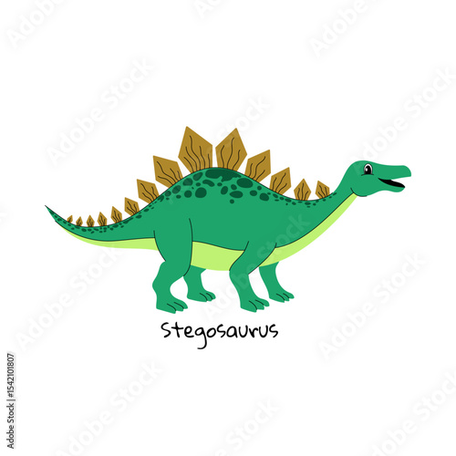 Stegosaurus  dinosaur on  white background.