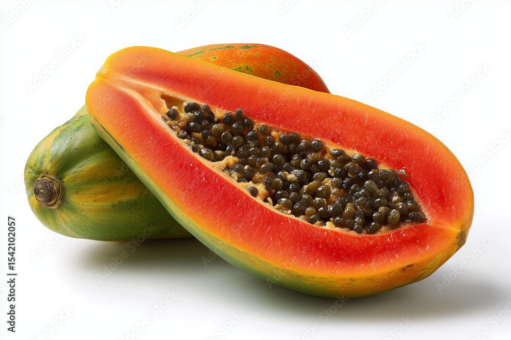 papaya on white background papaya on white background