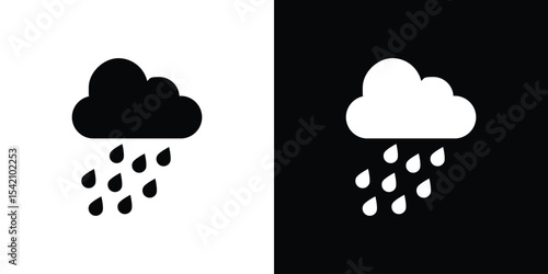 Rain icon black silhouette for web, and mobile app