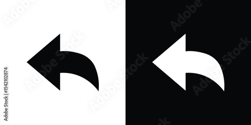 Reply icon black silhouette for web, and mobile app