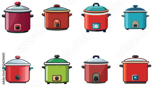 crock-pot sets isolated on white background