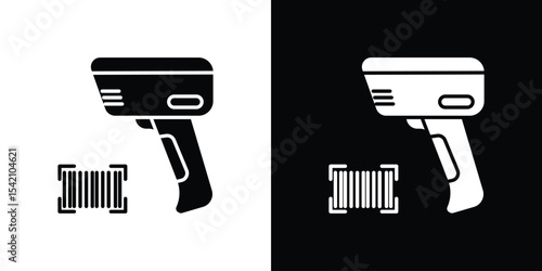 Scanner gun icon black silhouette for web, and mobile app