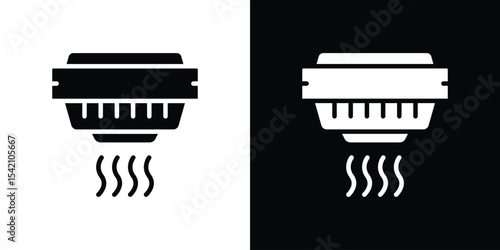 Sensor smoke icon black silhouette for web, and mobile app