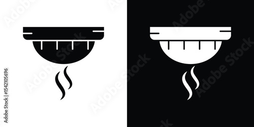 Sensor smoke icon black silhouette for web, and mobile app