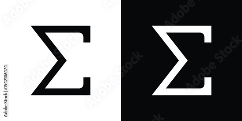 Sigma icon black silhouette for web, and mobile app