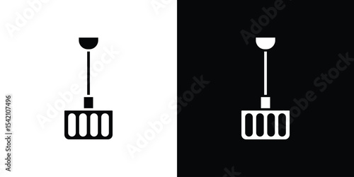 Snow shovel icon black silhouette for web, and mobile app
