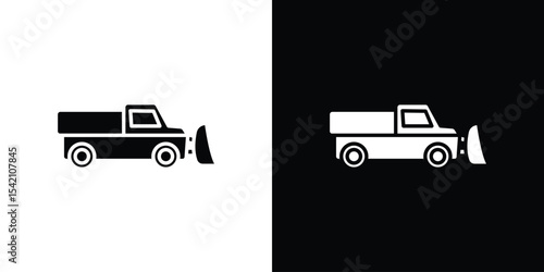 Snowplow icon black silhouette for web, and mobile app
