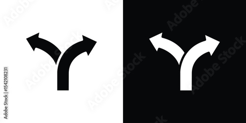 Split icon black silhouette for web, and mobile app