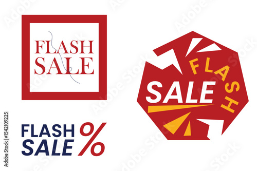 Flash sale banner template, flash sale vector for web or social media or promotion needs, Vector on transparent background image