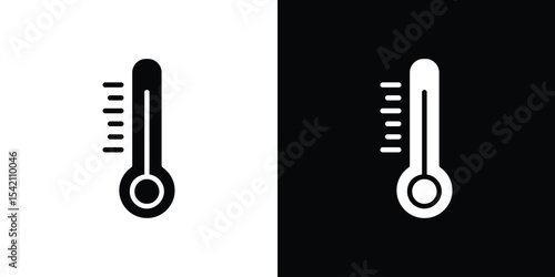 Thermometer icon black silhouette for web, and mobile app