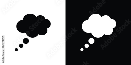 Thought bubble icon black silhouette for web, and mobile app