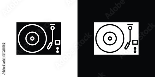 Turntable icon black silhouette for web, and mobile app