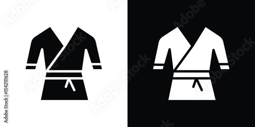 Uniform martial art icon black silhouette for web, and mobile app
