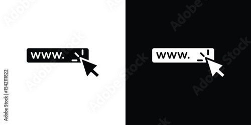 Url icon black silhouette for web, and mobile app
