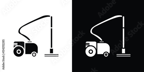 Vacuum cleaner icon black silhouette for web, and mobile app