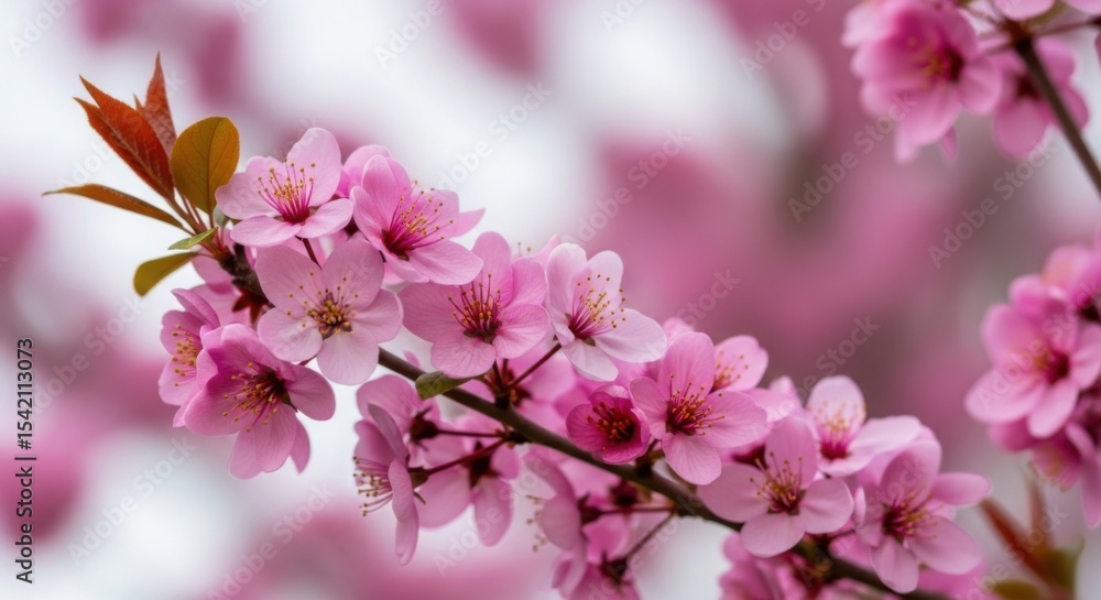 Delicate Pink Cherry Blossoms Blooming in Springtime Delicate Pink Cherry Blossoms Blooming in Springtime