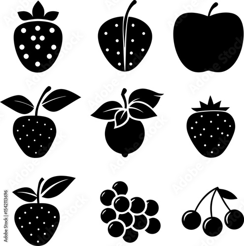fruits and berries set black silhouettes isolated (1).eps