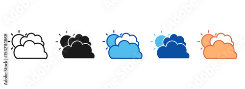 Cloud Icon Set Multiple Style Collection