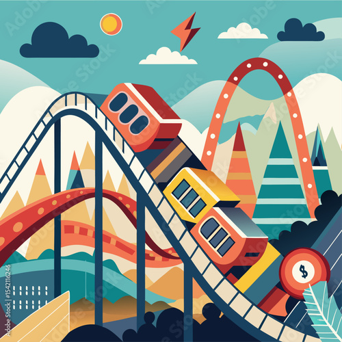 Stock Market Rollercoaster – A Visual Metaphor for Market Volatility