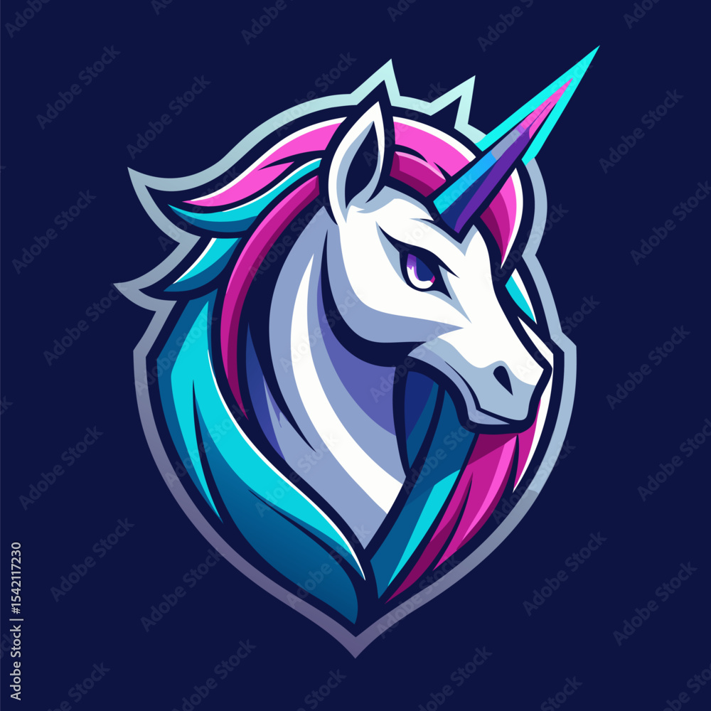 Fototapeta premium stylized-unicorn-logo-for-fantasy-brands
