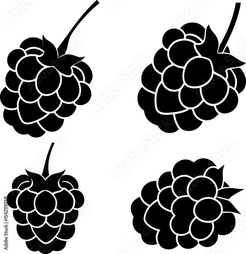 black and white simple blackberry vector silhouett (1).eps