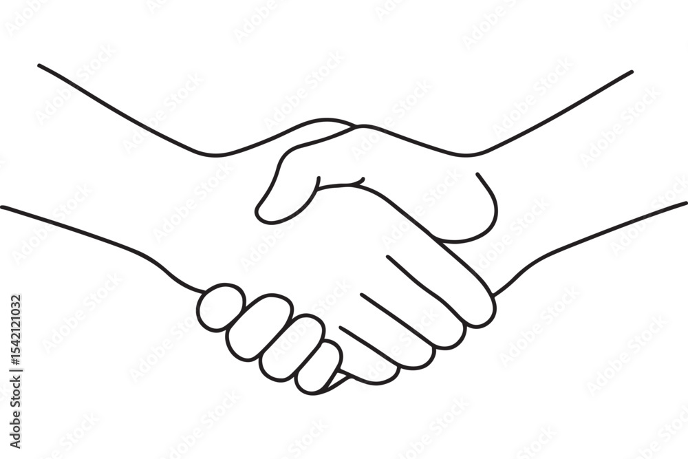 simple line art of two hands shaking in agreement, trust, or partnership perfect for business, cooperation, and agreement themes. simple line art of two hands shaking in agreement, trust, or partnership perfect for business, cooperation, and agreement themes.