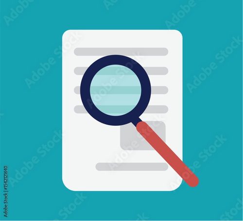 Analyzing tax form review, audit inspect quiz statement document report, access research paper sheet application data illustration, investigate via magnifier glass