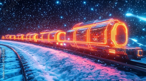 Wallpaper Mural train at night Torontodigital.ca