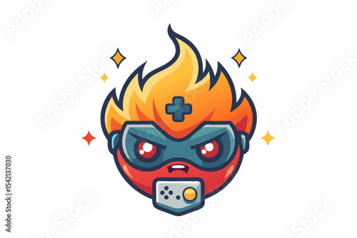game console competitive face fiery