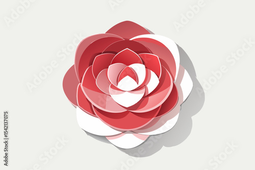 handmade paper flower curled petals shadow