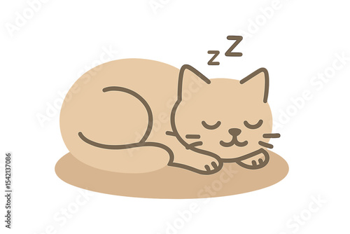 Sleepy cat resting peacefully on a cozy surface in a calm and serene setting