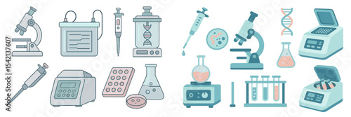 Laboratory tools and instruments for scientific experiments and research in a modern setting
