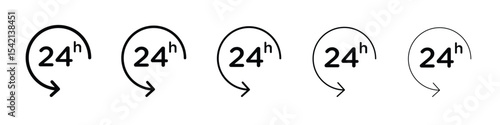24 Hrs icon Symbol concept for web design.simple line vector icon. logo illustration.