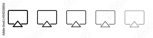 Free Download Airplay icon Symbol concept for web design.simple line vector icon. logo illustration. - GFXLoad