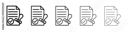 Approved document icon Symbol concept for web design.simple line vector icon. logo illustration.