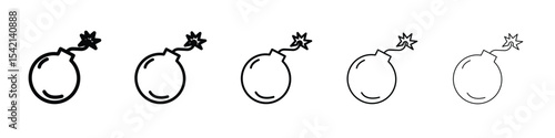 Bomb icon Symbol concept for web design.simple line vector icon. logo illustration.