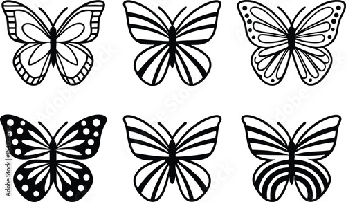 Butterfly Clipart Set for Nature Designs. Colorful Butterfly Clipart Set for Print. Creative Butterfly Clipart for Crafts and Art. Butterfly Clipart Collection for Designers. Elegant Butterfly Clipart