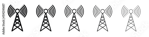 Broadcast tower icon Symbol concept for web design.simple line vector icon. logo illustration.