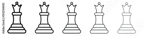 Chess queen icon Symbol concept for web design.simple line vector icon. logo illustration.