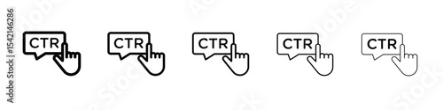 CTR icon Symbol concept for web design.simple line vector icon. logo illustration.