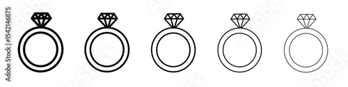 Diamond ring icon Symbol concept for web design.simple line vector icon. logo illustration.