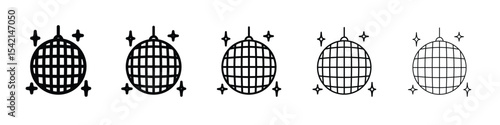 Disco ball icon Symbol concept for web design.simple line vector icon. logo illustration.