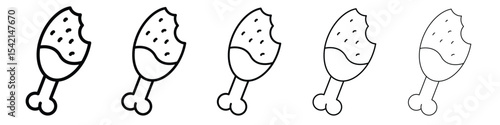 Drumstick bite icon Symbol concept for web design.simple line vector icon. logo illustration.