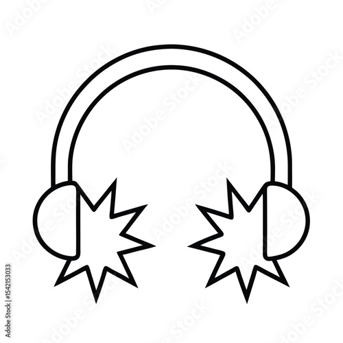 High energy headphones with starburst sound waves vibrant banner advertisement design
