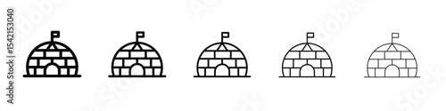 Igloo icon Symbol concept for web design.simple line vector icon. logo illustration.