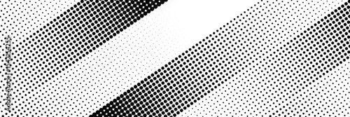 Set of halftone dots gradient pattern texture isolated on white background. Straight dotted spots using halftone circle dot raster texture. Vector blot half tone collection.