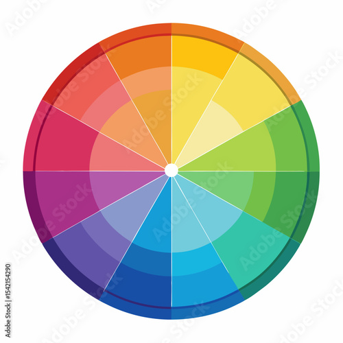 Circular color wheel displaying various hues, tones, and saturation levels in a gradient