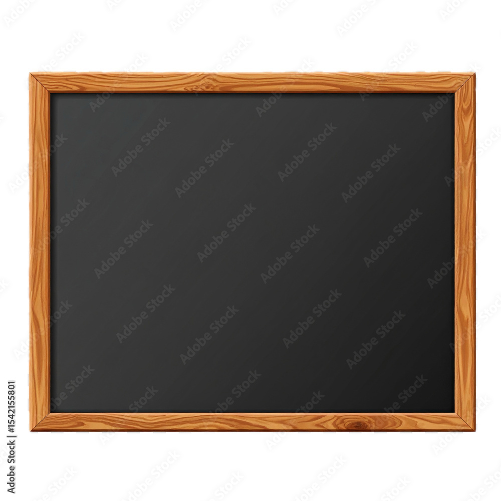 Realistic black chalkboard with wooden frame isolated on transparent background. Realistic black chalkboard with wooden frame isolated on transparent background.