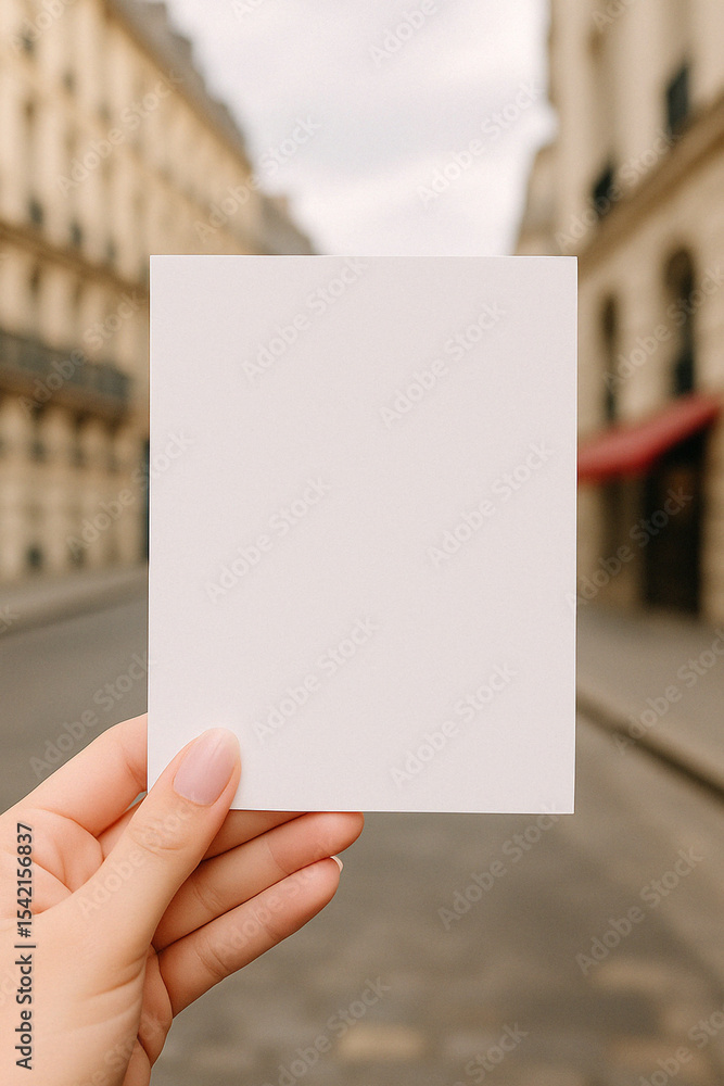 hand holding blank card hand holding blank card